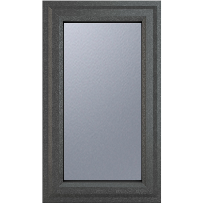 Crystal Casement uPVC Window Left Hand Opening 610mm x 820mm Obscure Double Glazing Grey/White