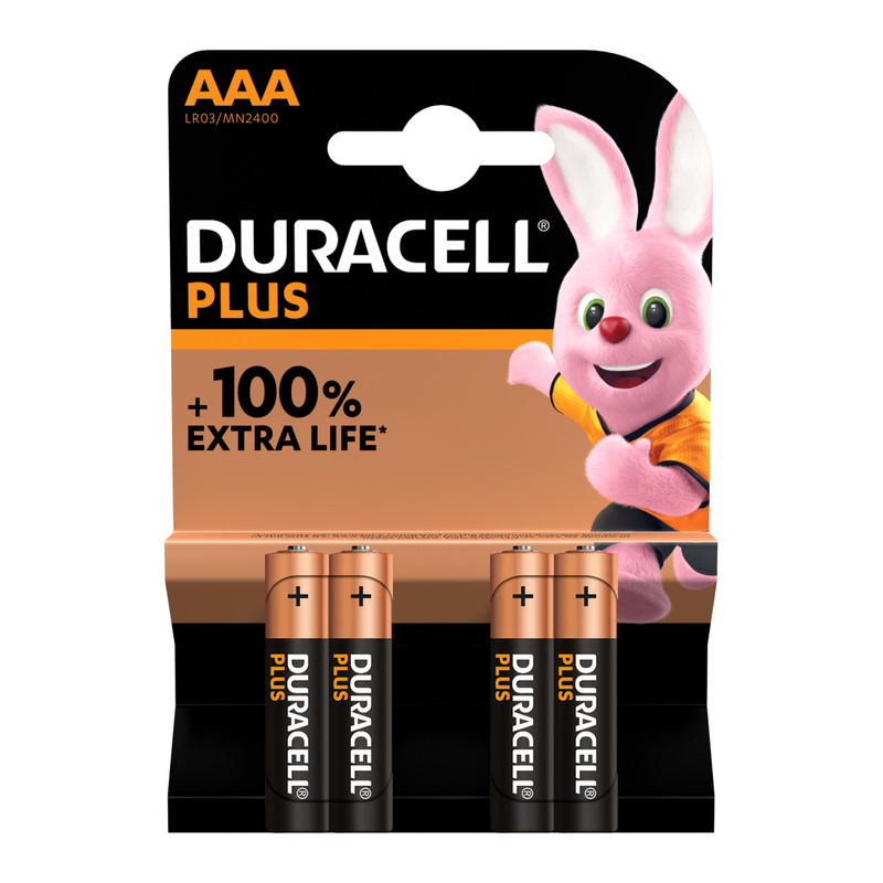 Duracell +100% Plus Power Batteries AAA