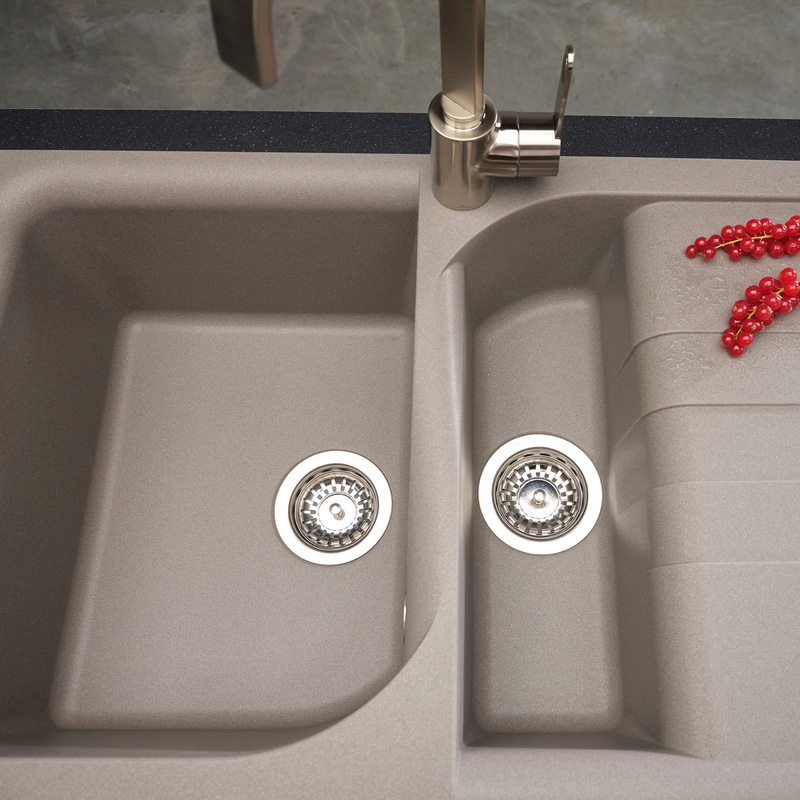 Reginox Ego Reversible Composite Kitchen Sink & Drainer 1.5 Bowl Titanium