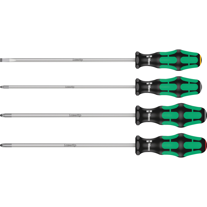 Wera Kraftform Plus Long Engineers Screwdriver Set with Laser Tip 200mm