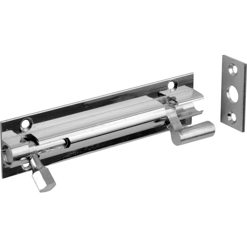 Chrome Door Bolt 100mm Necked