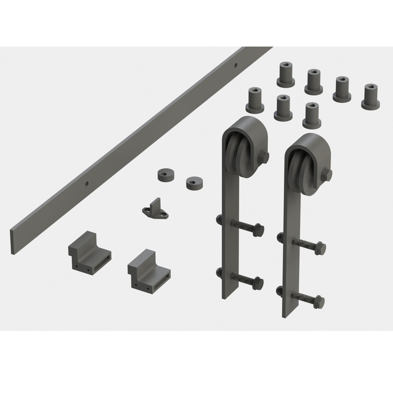 Coburn Flat Track 100 Straight Hanger System One Door 1500mm - Black Finish