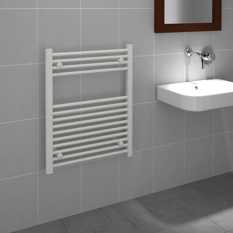 Kudox White Flat Ladder Towel Radiator 750 x 600mm 1386Btu