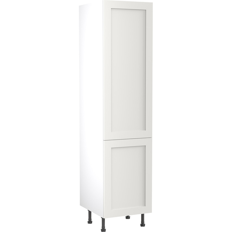 Kitchen Kit Flatpack Shaker Kitchen Cabinet Tall Larder Unit Ultra Matt White 500mm