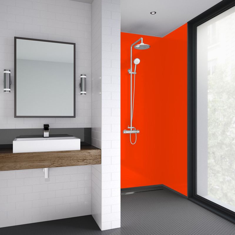 Mermaid Acrylic Matt Shower Wall Panel Orange 2440mm x 900mm x 4mm