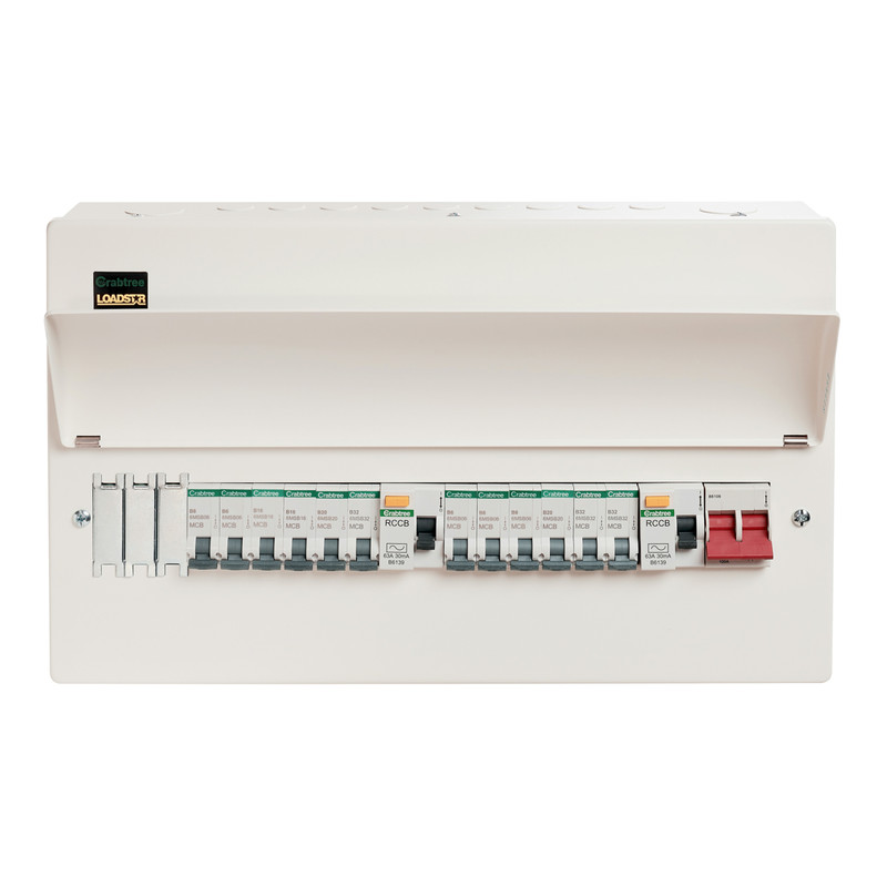 Crabtree Loadstar Metal Consumer Unit 15 Way + 12 MCBs