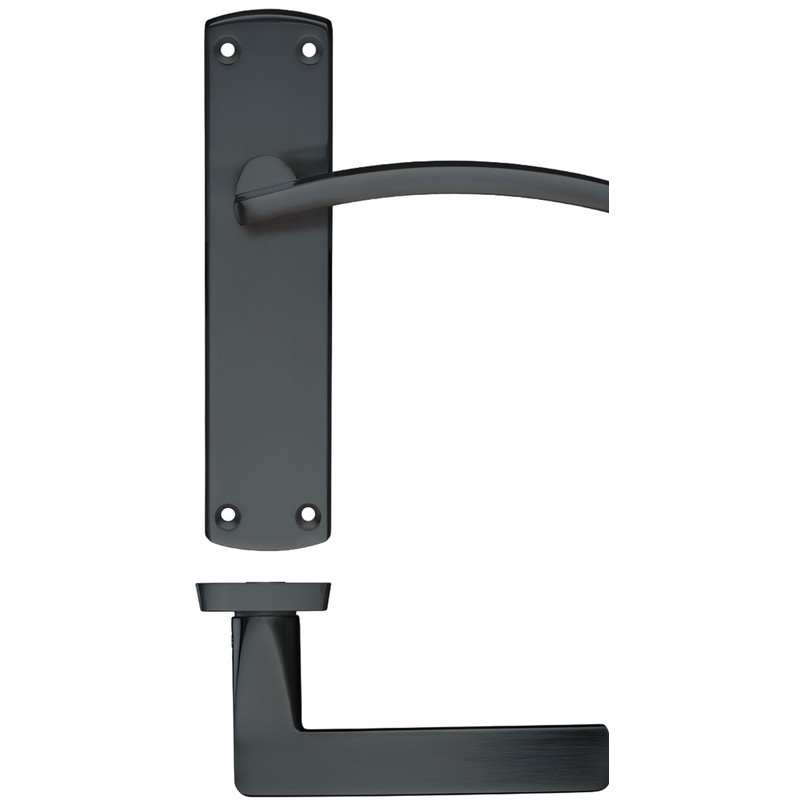 Stanza Toledo Door Handles Matt Black Latch