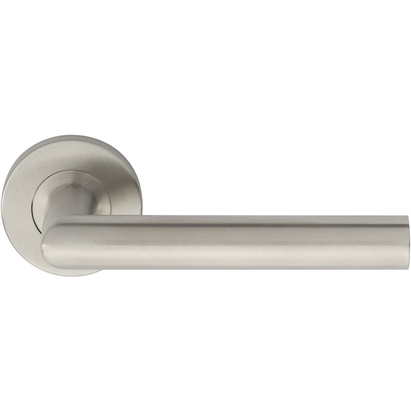Eurospec Mitred Handle on Sprung Rose Satin Stainless Steel