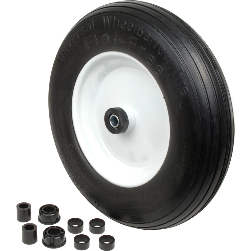 Flat Free Solid Wheelbarrow Wheel 360mm