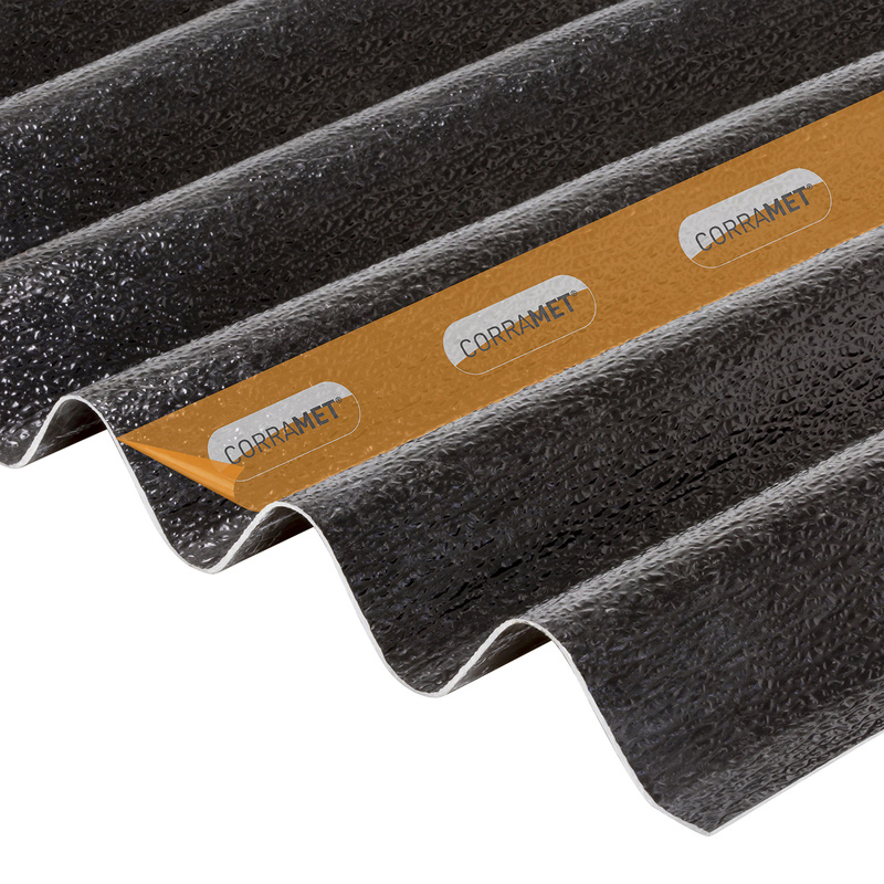 Corramet Corrugated Roof Sheet Kit Black 950 X 1000mm