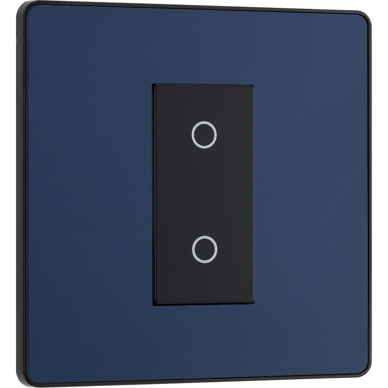 BG Evolve Matt Blue (Black Ins) 200W Single Touch Dimmer Switch, 2-Way Master