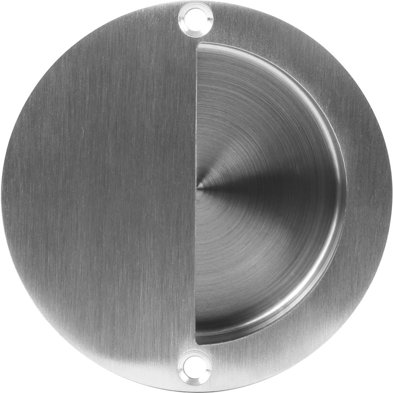 Satin Stainless Steel Circular Flush Pull Handle 90mm
