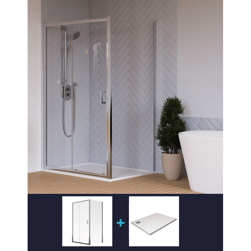 Aqualux Framed 8mm Shower Enclosure Sliding Door Only 1200mm