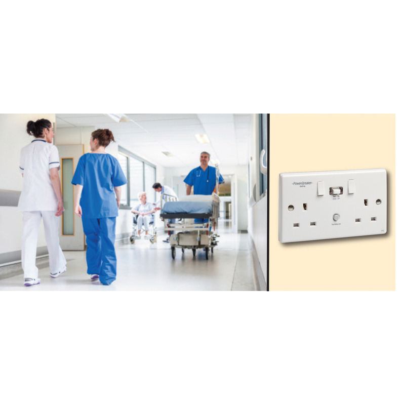 RCD Switched Socket White 2 Gang 13A 30mA