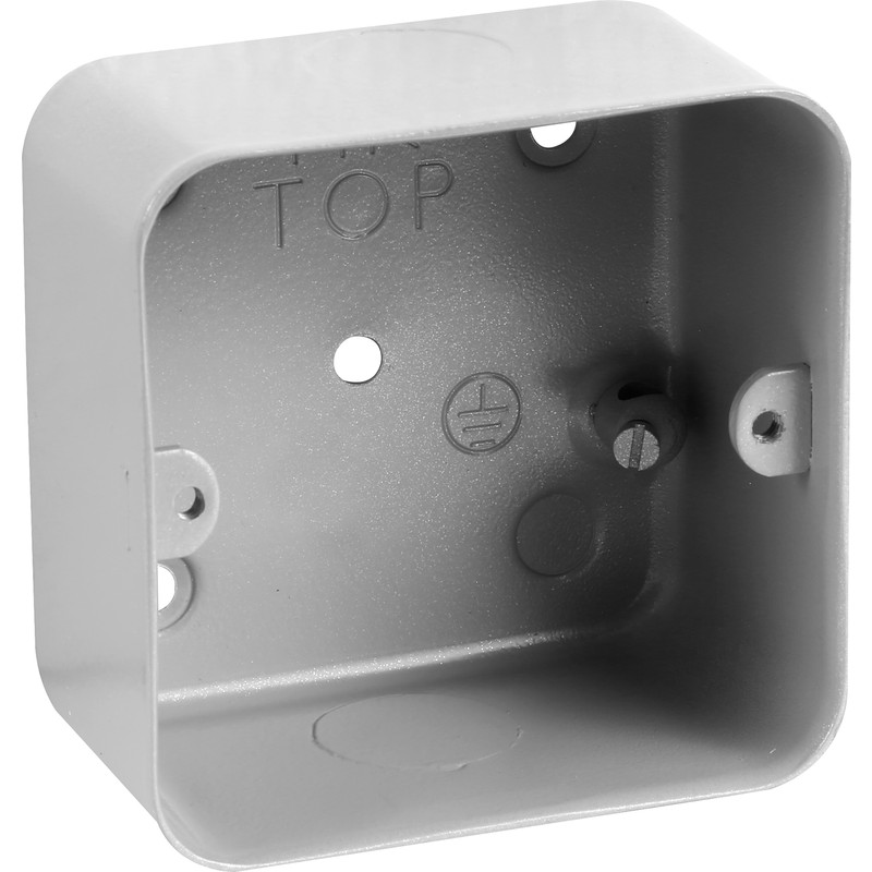 MK Grid Metal Flush Back Box 1-2 Gang With Knockouts