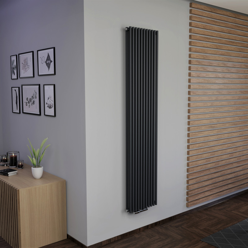 Ximax Kingston Duo Vertical Designer Radiator 1800 x 400mm 3818Btu Anthracite Structure