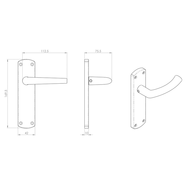 Serozzetta Dos Door Handles Latch Polished Chrome
