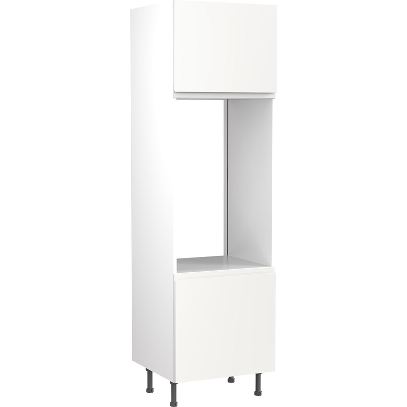 Kitchen Kit Flatpack J-Pull Kitchen Cabinet Tall Double Oven Unit Ultra Matt White 600mm