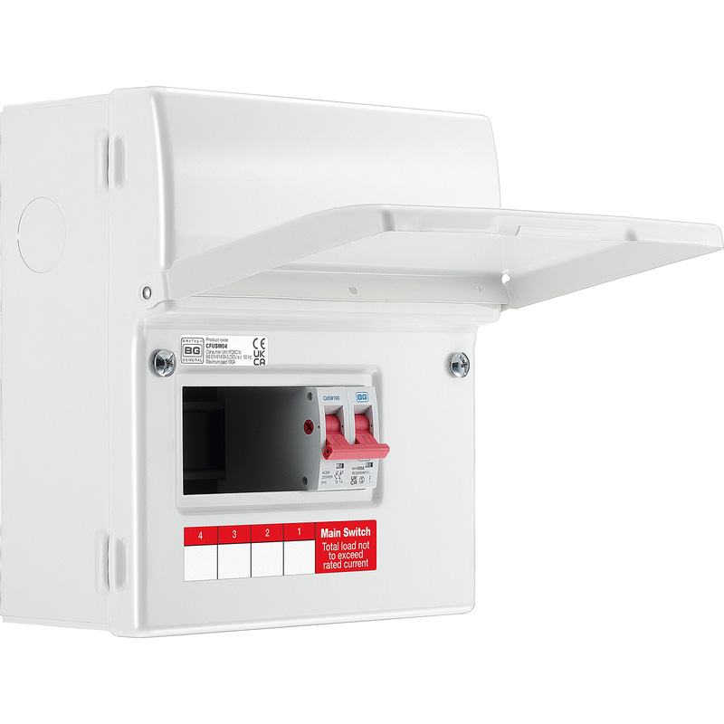 BG Metal 100A Consumer Unit 4 Way