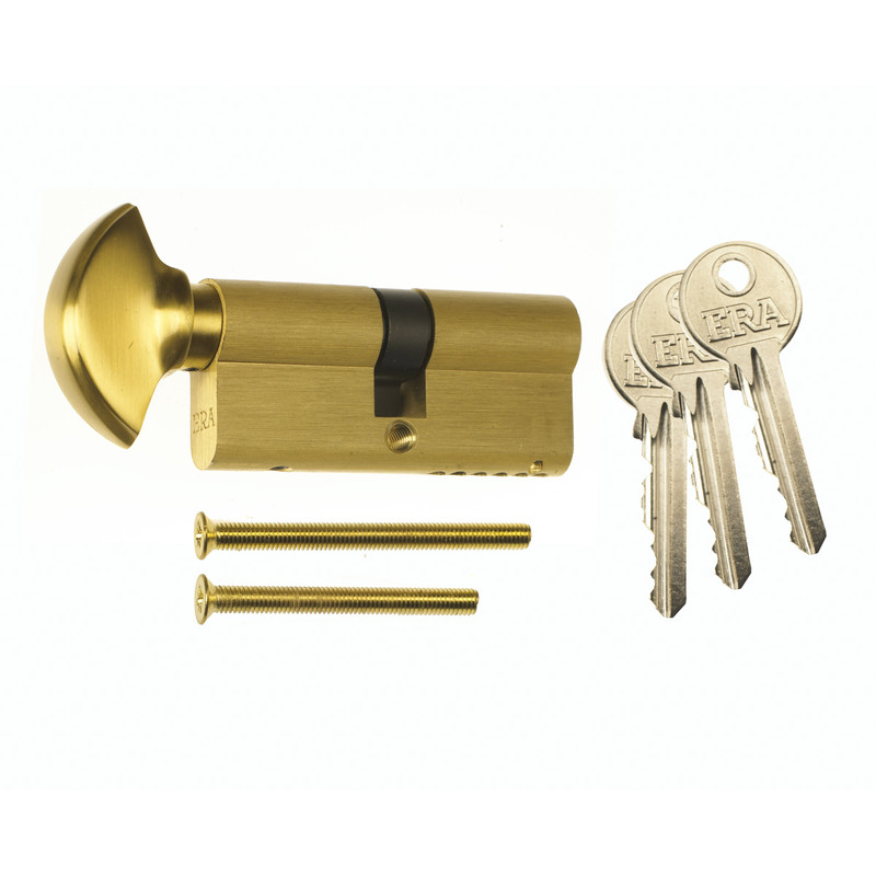 ERA 6 Pin Euro Thumbturn Cylinder 40-40mm Brass