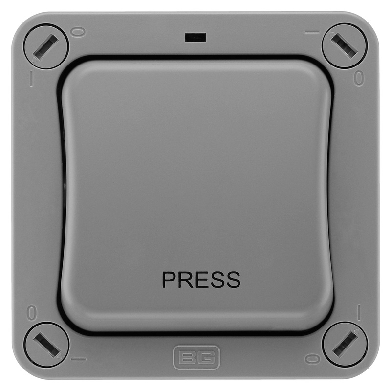 BG IP66 20AX Switch PRESS 1 Gang 2 Way Retractive