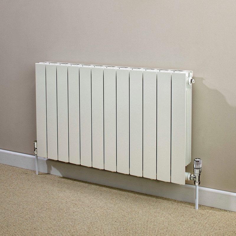 Towelrads Hanworth White Horizontal Double Panel Aluminium Designer Radiator 590 x 668mm 3357Btu