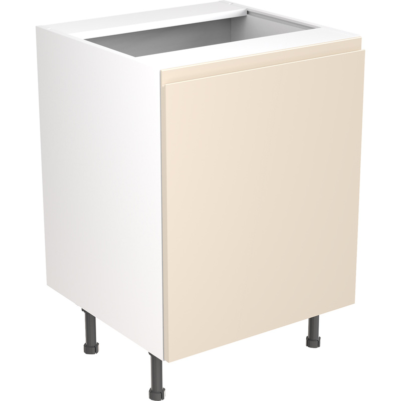 Kitchen Kit Flatpack J-Pull Kitchen Cabinet Base Sink Unit Ultra Matt Cashmere 600mm