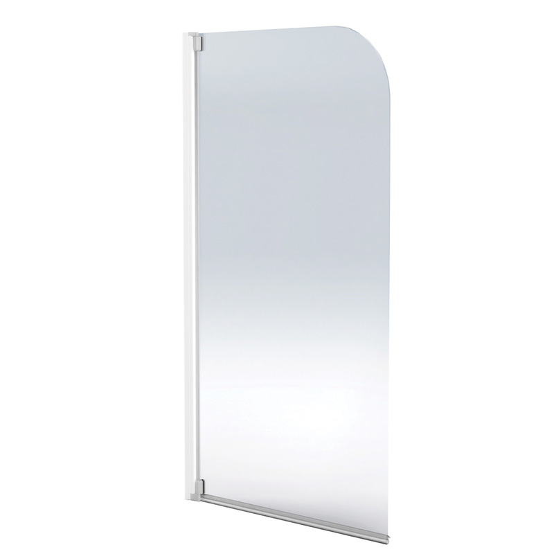 Aqualux Half Frame Bath Screen White Frame 800x1400mm