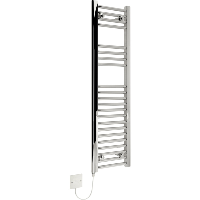 Kudox Electric Pre-Filled Chrome Flat Towel Radiator 1100 x 300mm 150W