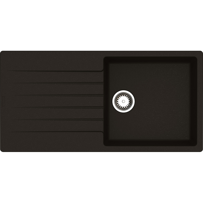 Reginox Harlem Reversible Composite Kitchen Sink & Drainer Single Bowl Black