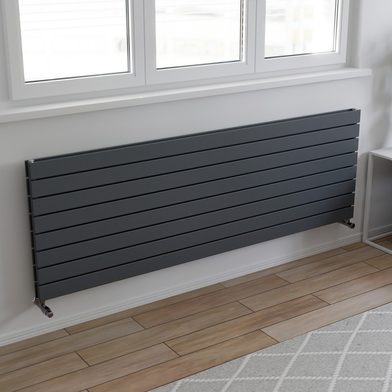 Ximax Oxford Duo Horizontal Designer Radiator 595 x 1800mm 5922Btu Anthracite