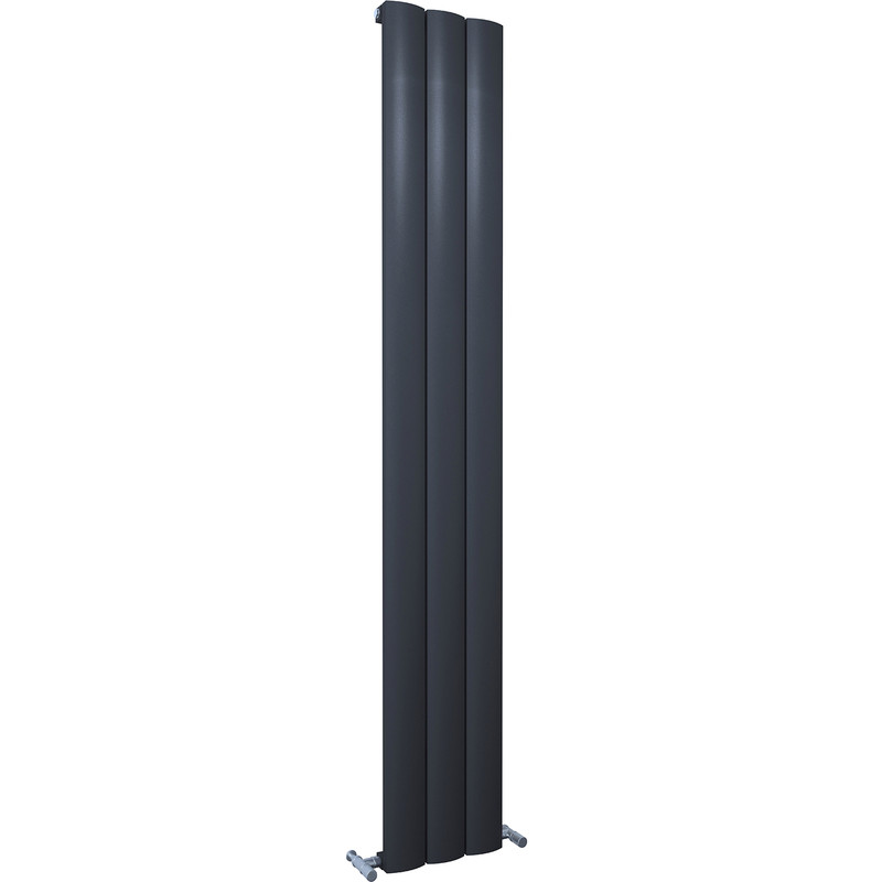 Kudox AluLite Textured Arc Designer Radiator 1800 x 280mm 2395Btu Black