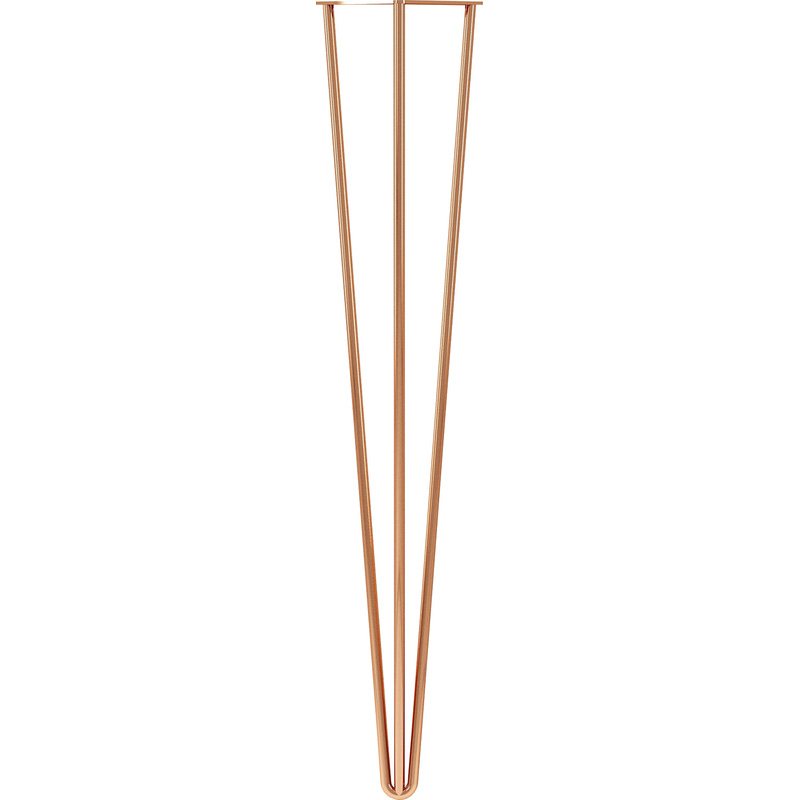 Rothley 3-Pin Hairpin Leg 710mm Polished Copper