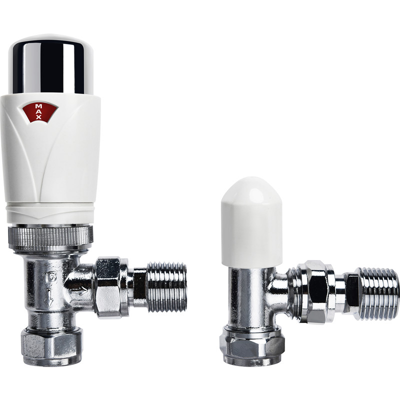 Made4Trade TRV & Lockshield White and Chrome 15mm