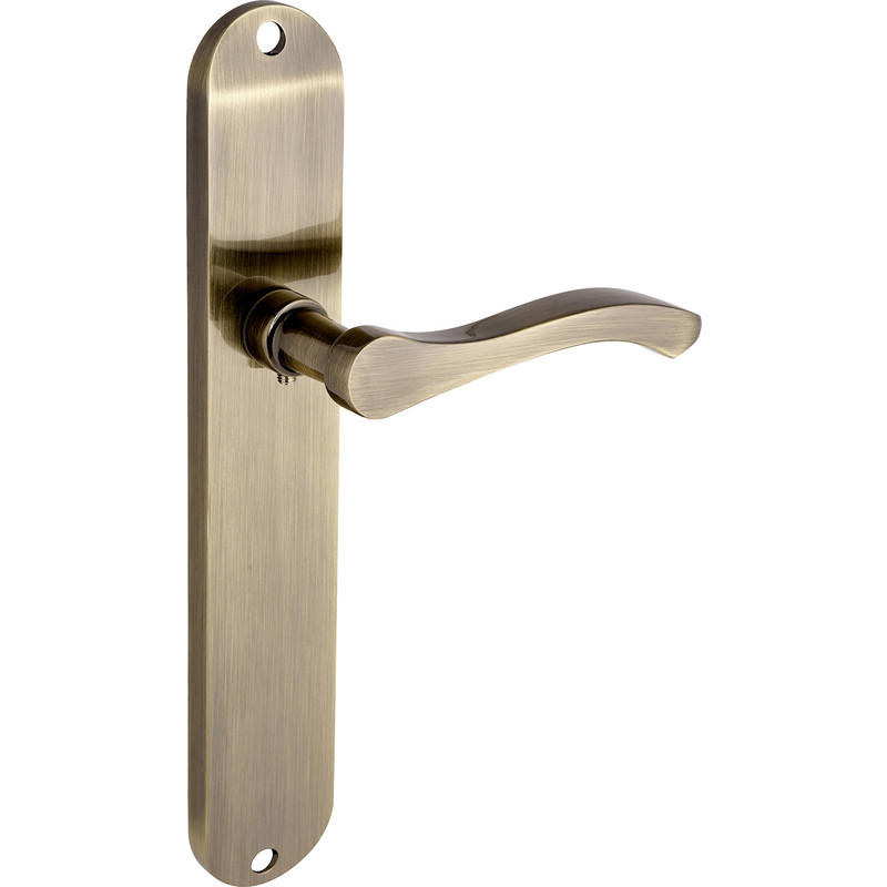 Capri Door Handles Long Latch Antique Brass