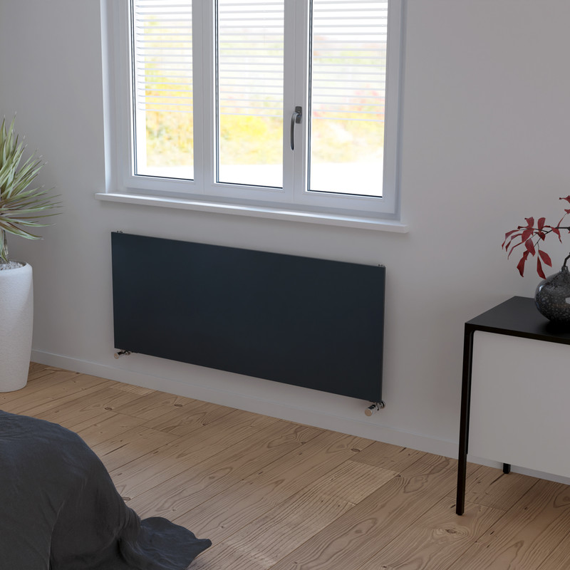 Ximax Oxford Plan Horizontal Designer Radiator 595 x 1500mm 2567Btu Anthracite
