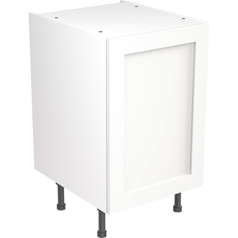 Kitchen Kit Ready Made Shaker Kitchen Cabinet Base Unit Ultra Matt White 500mm