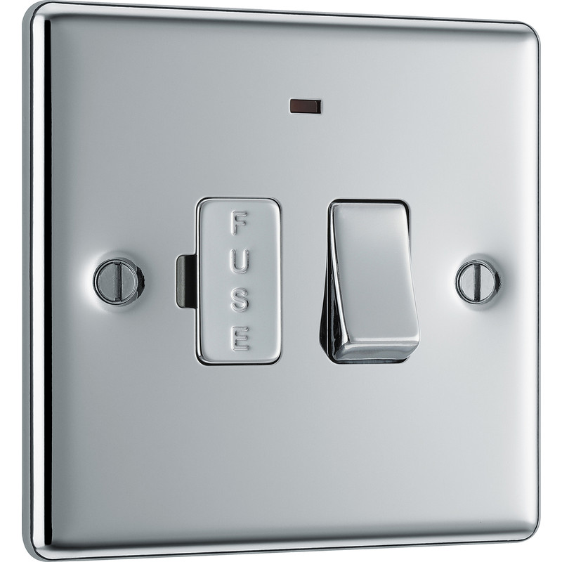 BG Polished Chrome Switched Spur 13A + Neon