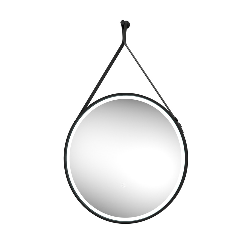 Sensio Nova Round Hanging LED Bathroom Mirror TrioTone Black 600mm