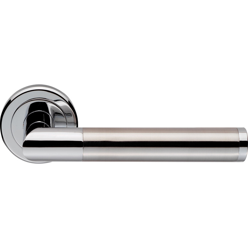 Serozzetta Trend Lever On Rose Door Handles Polished / Satin Chrome