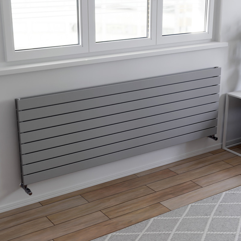 Ximax Oxford Duo Horizontal Designer Radiator 595 x 1800mm 5922Btu Silver