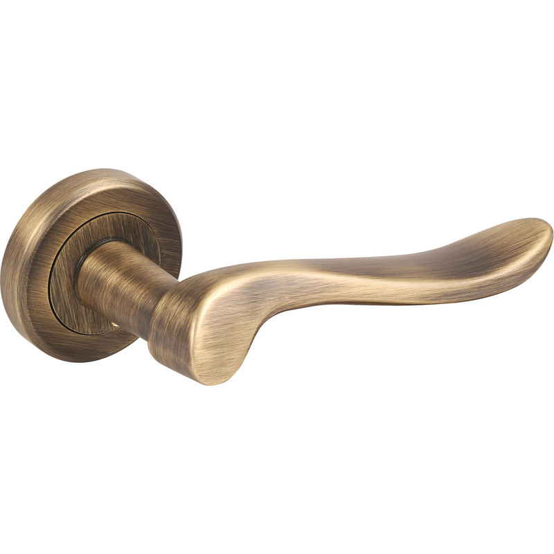 Serozzetta Verdun Lever On Rose Door Handles Antique Brass