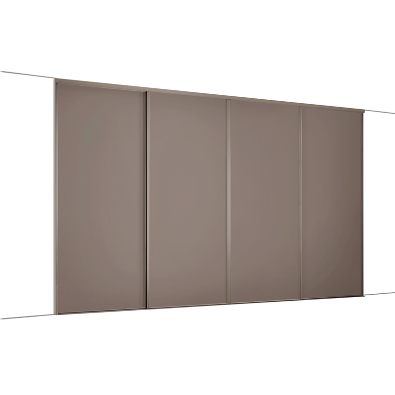 Spacepro Classic 4 Door Sliding Wardrobe Kit Stone Grey 3586 x 2260mm