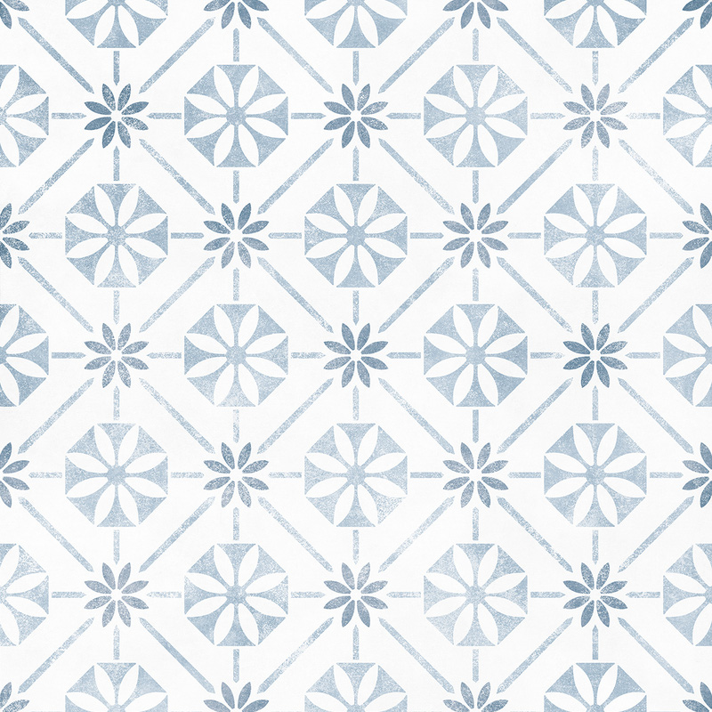 House Beautiful Heritage Sky Blue Self-Adhesive Glass Splashback 600 x 750mm