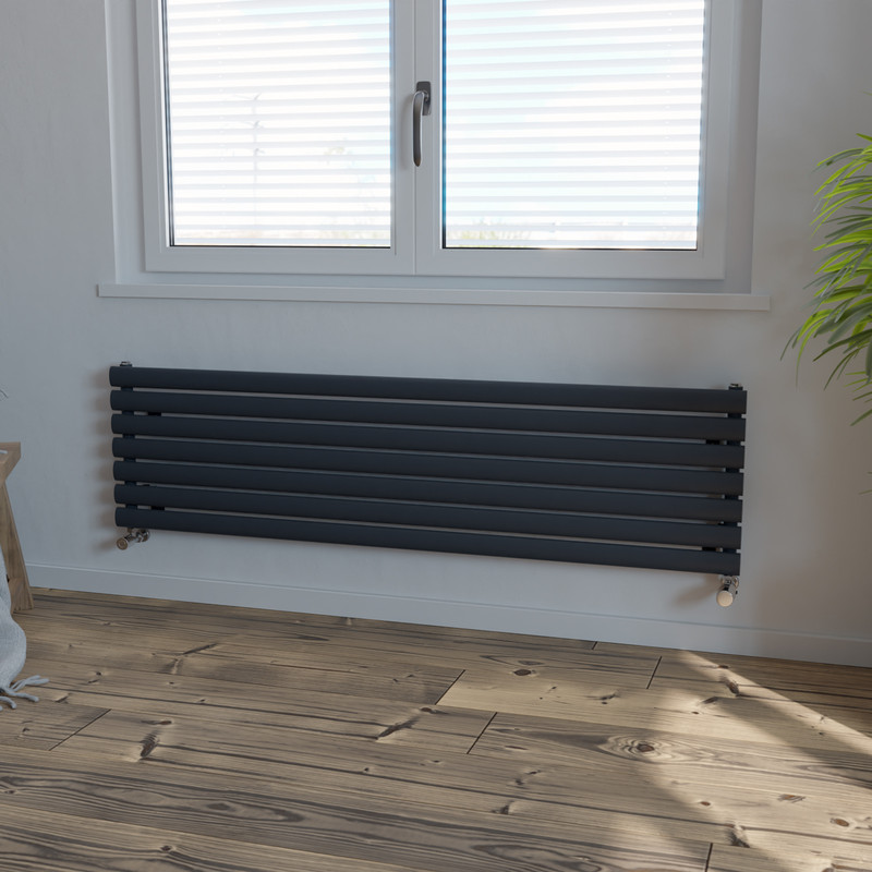 Ximax Bristol Single Horizontal Designer Radiator 410 x 1500mm 2300Btu Anthracite