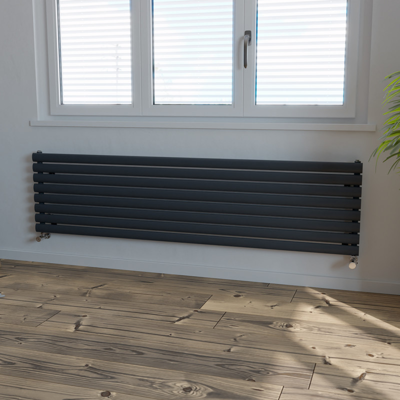 Ximax Bristol Single Horizontal Designer Radiator 468 x 1800mm 3133Btu Anthracite