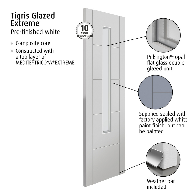 Tigris Glazed Extreme External Door 44 x 1981 x 838mm