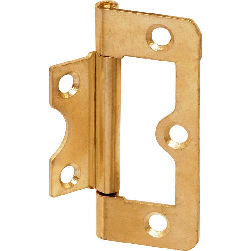Flush Hinge Brass Plated 50mm
