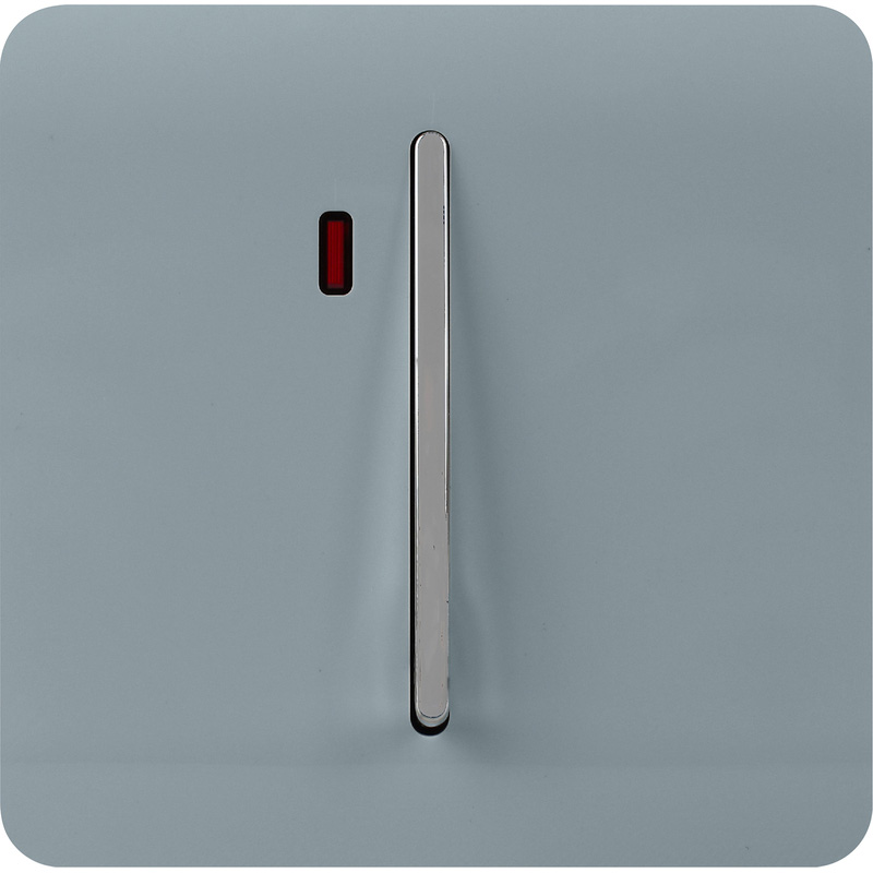Trendiswitch Cool Grey 45 Amp Switch with Neon 1 Gang