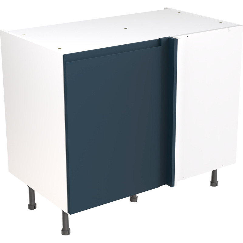 Kitchen Kit Ready Made J-Pull Kitchen Cabinet Base Blind Corner Unit Ultra Matt Indigo Blue 1000mm